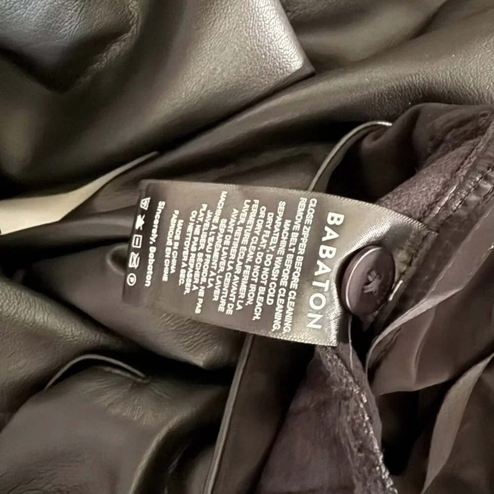 Aritzia Tie Waist Vegan Leather Pants Black Size 8 - Picture 7 of 8